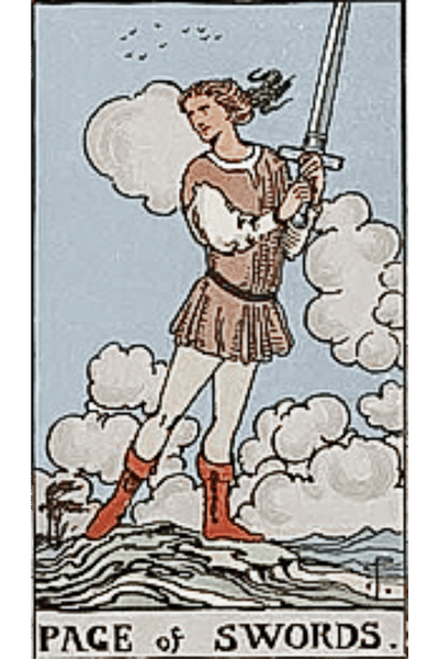 page of swords tarot card